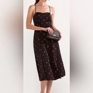 Francesca's Krystal Bow Ditsy Midi Dress